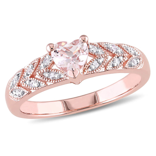 Women'S Morganite Rose Gold Plated Ring